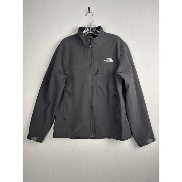 The North Face Windwall Jacket Mens Medium Black Softshell Windbreaker Full Zip - Picture 1 of 16